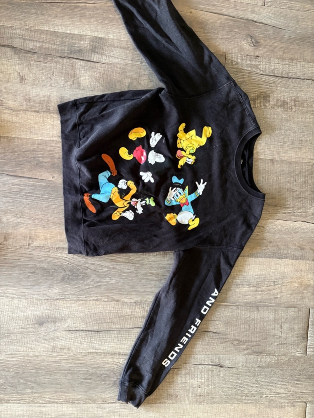 Womens Black Disney Character Crewneck Sweatshirt